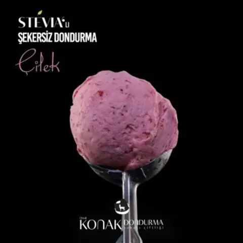 Çilekli Dondurma (Rafine şekersiz)